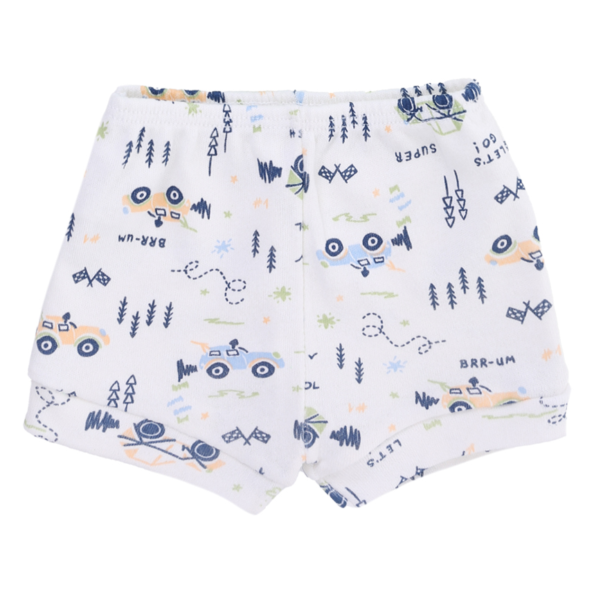 Kit Short Bebê Estilinho Estampa Carros 3 Peças Kit Short Bebê Estilinho Estampa Carros 3 Peças