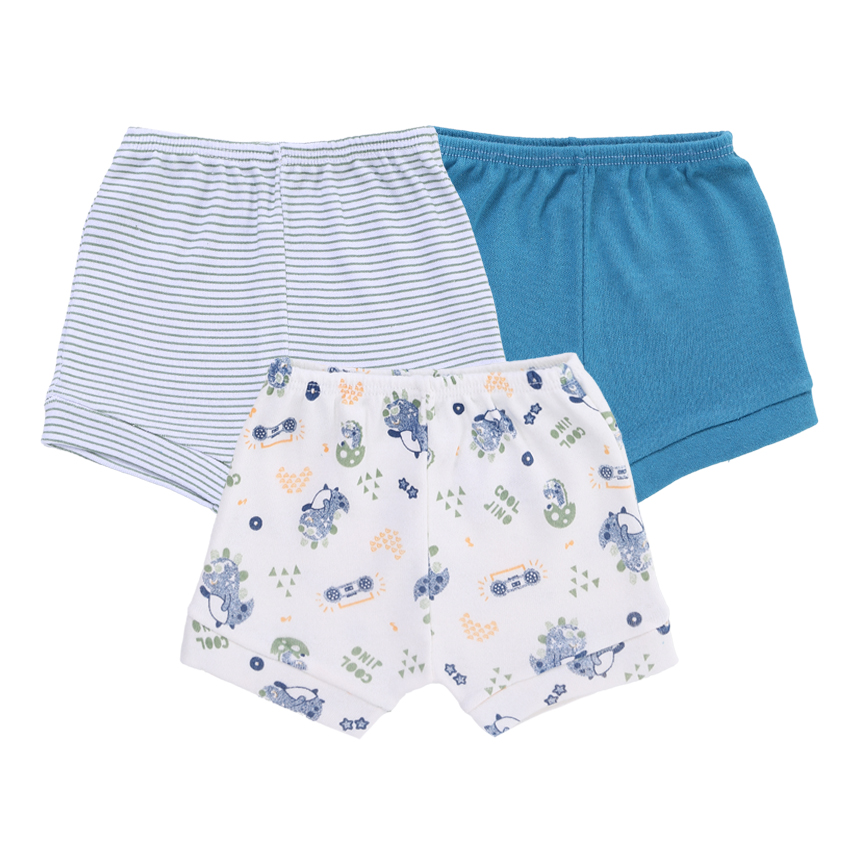 Kit Short Bebê Estilinho Estampa Dinossauro 3 Peças Kit Short Bebê Estilinho Estampa Dinossauro 3 Peças