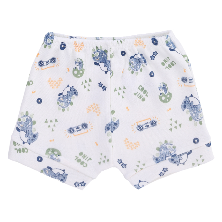 Kit Short Bebê Estilinho Estampa Dinossauro 3 Peças Kit Short Bebê Estilinho Estampa Dinossauro 3 Peças