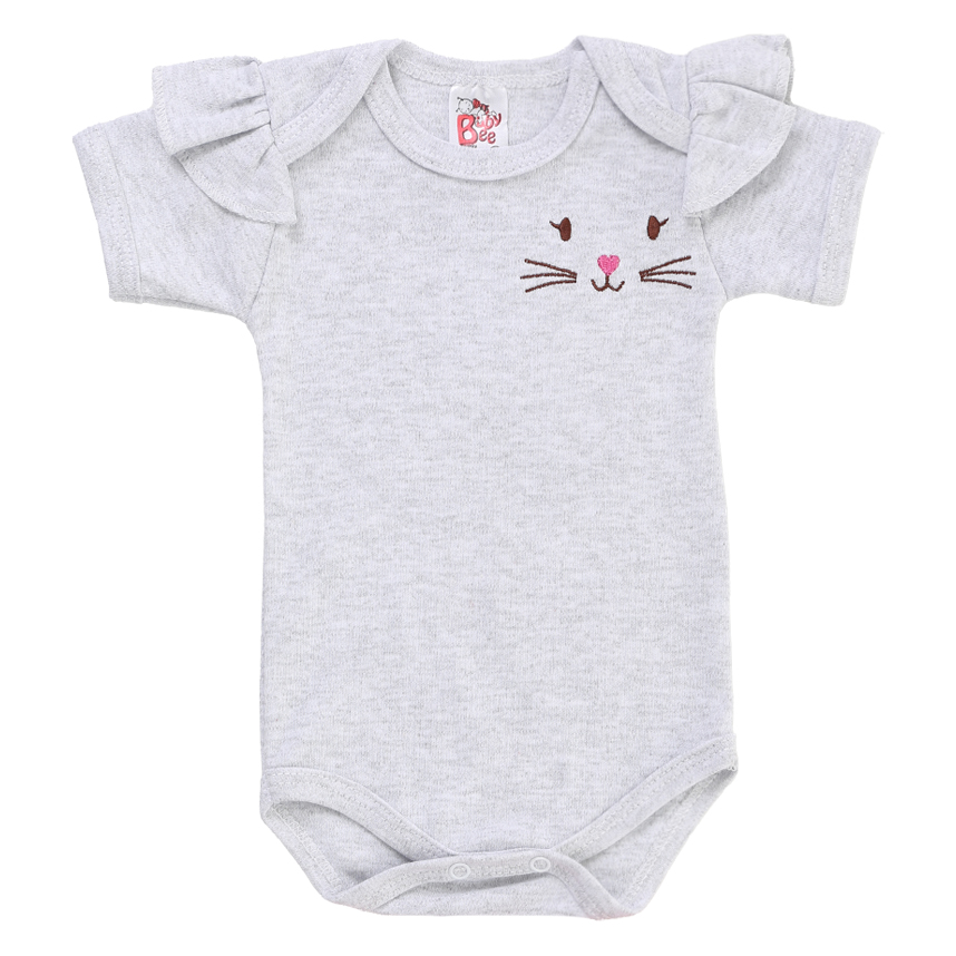 Conjunto Bebê Baby Bee Body E Short Saia Bordado Gatinha Conjunto Bebê Baby Bee Body E Short Saia Bordado Gatinha