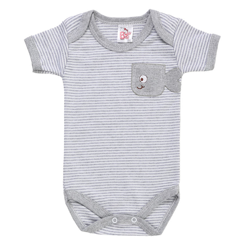 Conjunto Bebê Baby Bee Body E Bermuda Bordado Peixe Conjunto Bebê Baby Bee Body E Bermuda Bordado Peixe