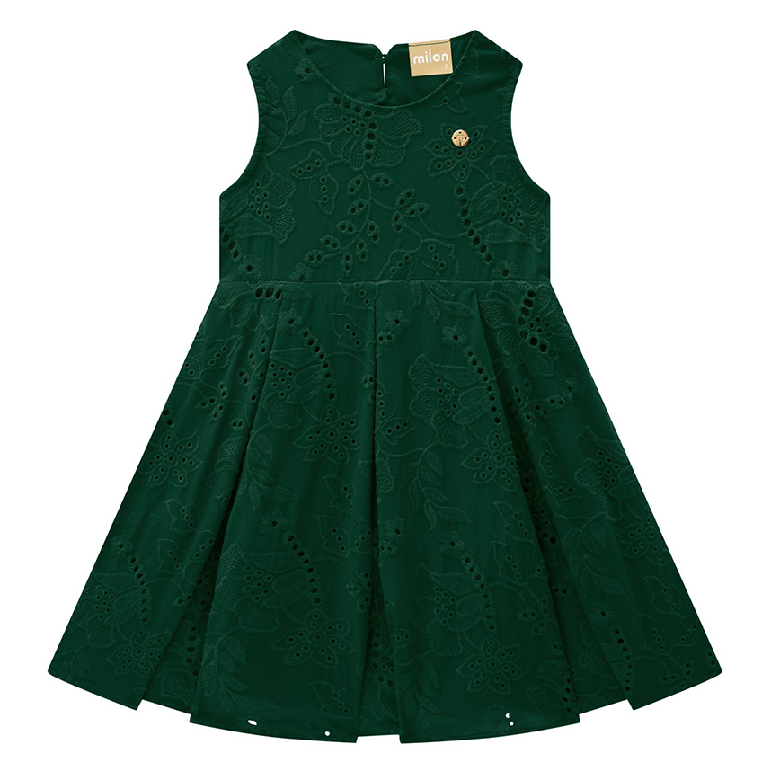 Vestido Infantil Milon Cavado Laise  Laço Costas Aberta