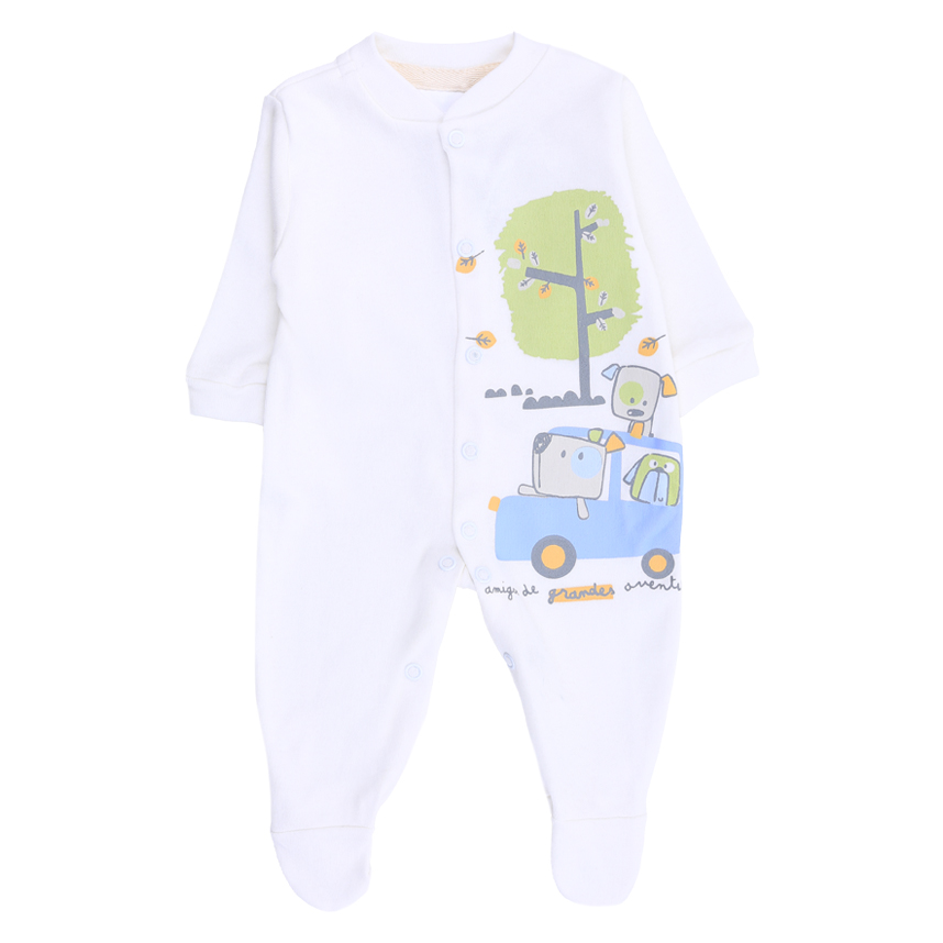 Macacão Longo Bebê Klub Kids Carro Em Suedine