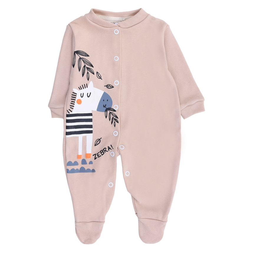 Macacão Longo Bebê Klub Kids Zebra Em Suedine