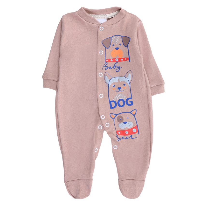 Macacão Longo Bebê Klub Kids Cachorrinhos Em Suedine