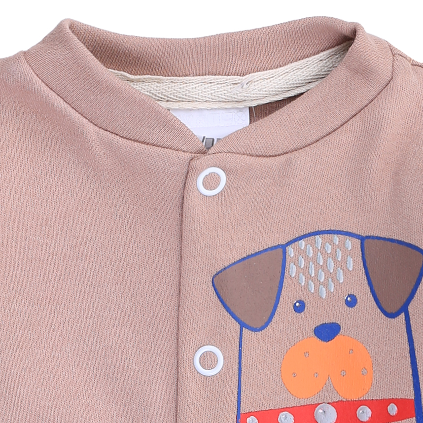 Macacão Longo Bebê Klub Kids Cachorrinhos Em Suedine