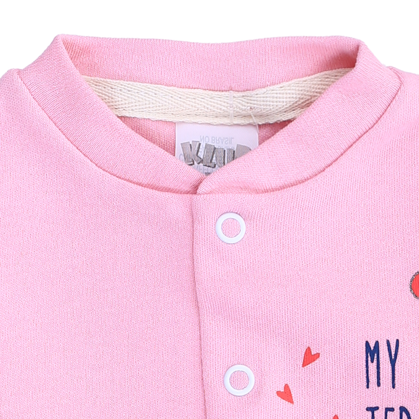 Macacão Longo Bebê Klub Kids Ursinha Em Suedine