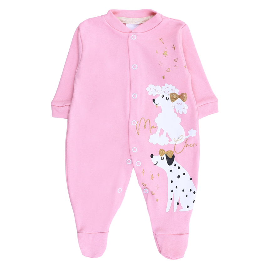 Macacão Longo Bebê Klub Kids Cachorrinha Em Suedine