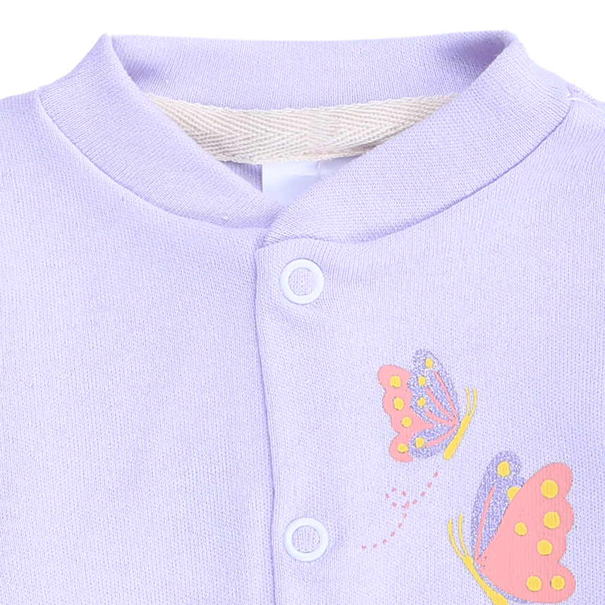 Macacão Longo Bebê Klub Kids Gatinha E Flor Em Suedine