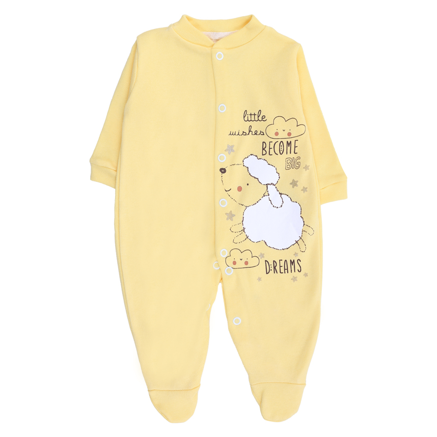 Macacão Longo Bebê Klub Kids Ovelha Em Suedine