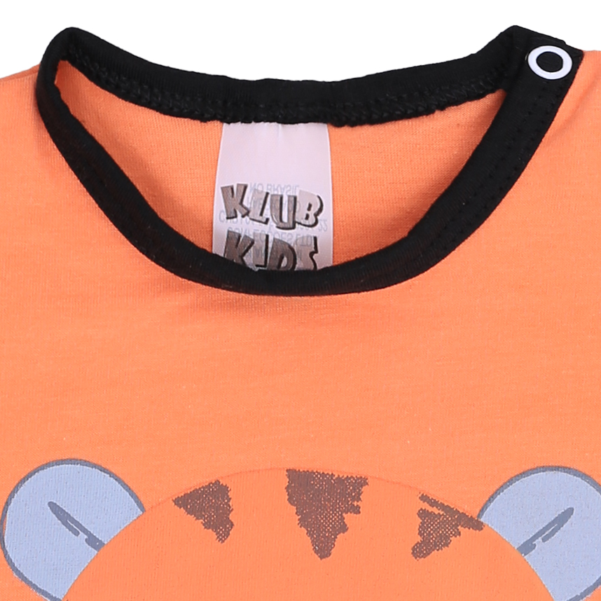 Macacão Curto Bebê Klub Kids Tigre Em Suedine