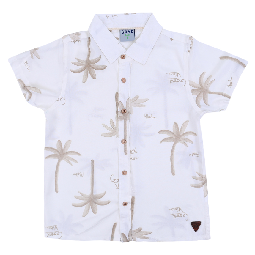 Camisa Infantil Cae Estampa Coqueiro Em Viscose