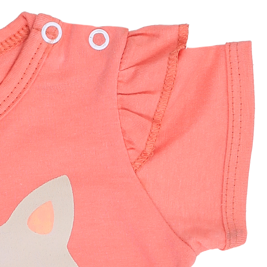 Macacão Curto Bebê Klub Kids Gatinha Em Suedine Macacão Curto Bebê Klub Kids Gatinha Em Suedine