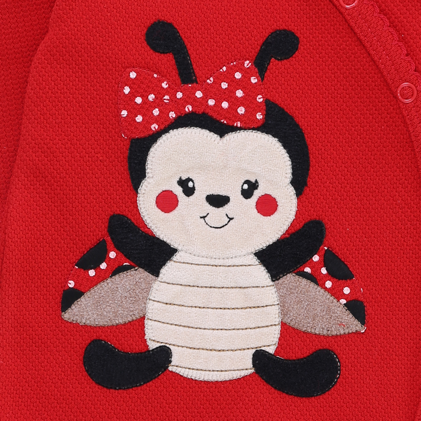 Macacão Longo Bebê Day By Bordado Joaninha Macacão Longo Bebê Day By Bordado Joaninha