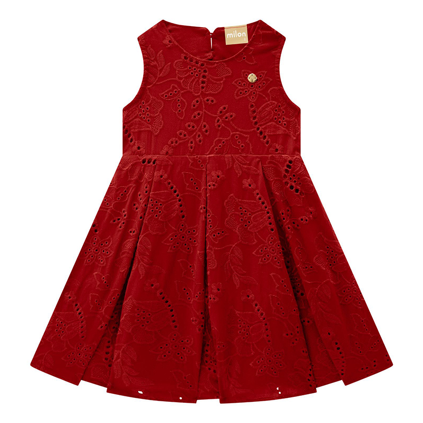 Vestido Infantil Milon Detalhe Laço Em Laise