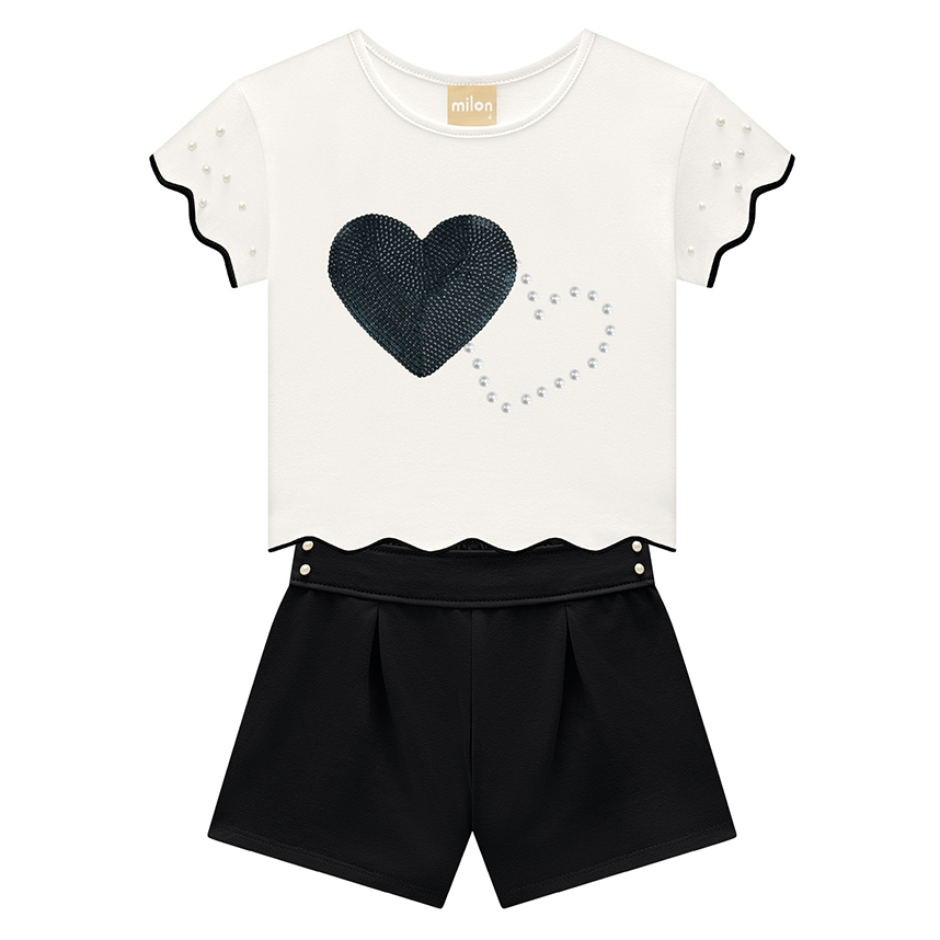 Conjunto Infantil Milon Blusa Cropped E Short Em Cotton