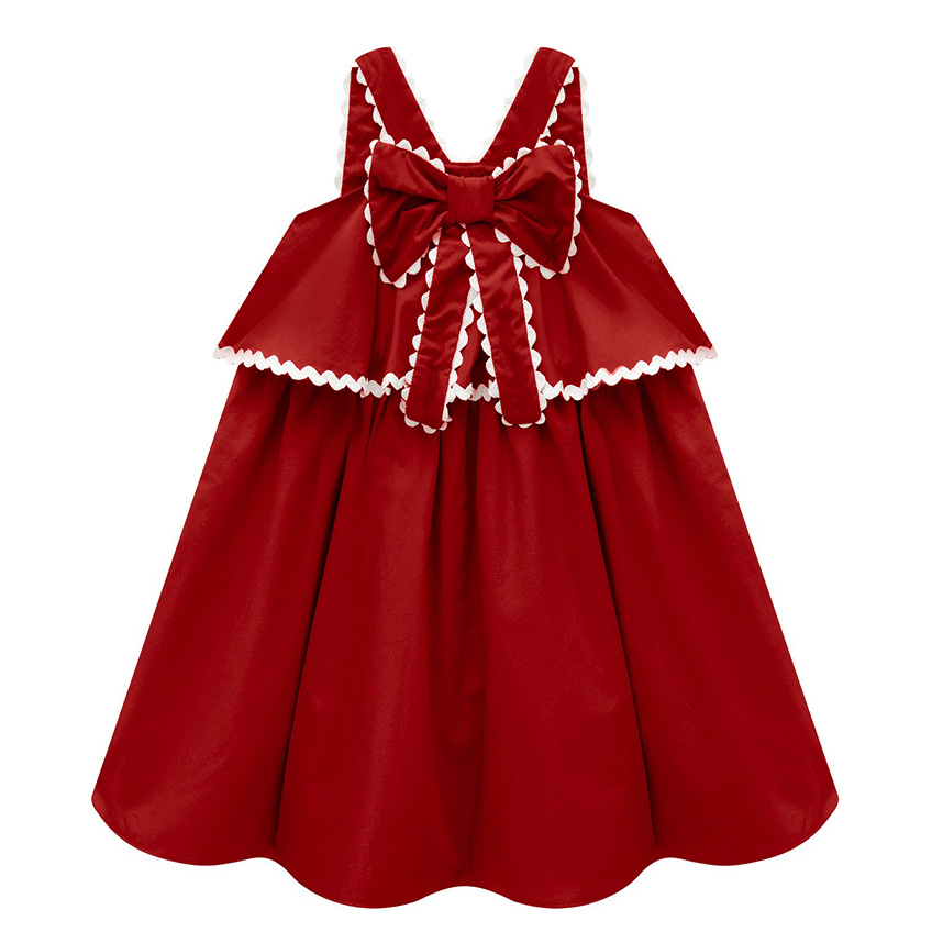 Vestido Infantil Milon Alcinha Tricoline Laço E Sianinha