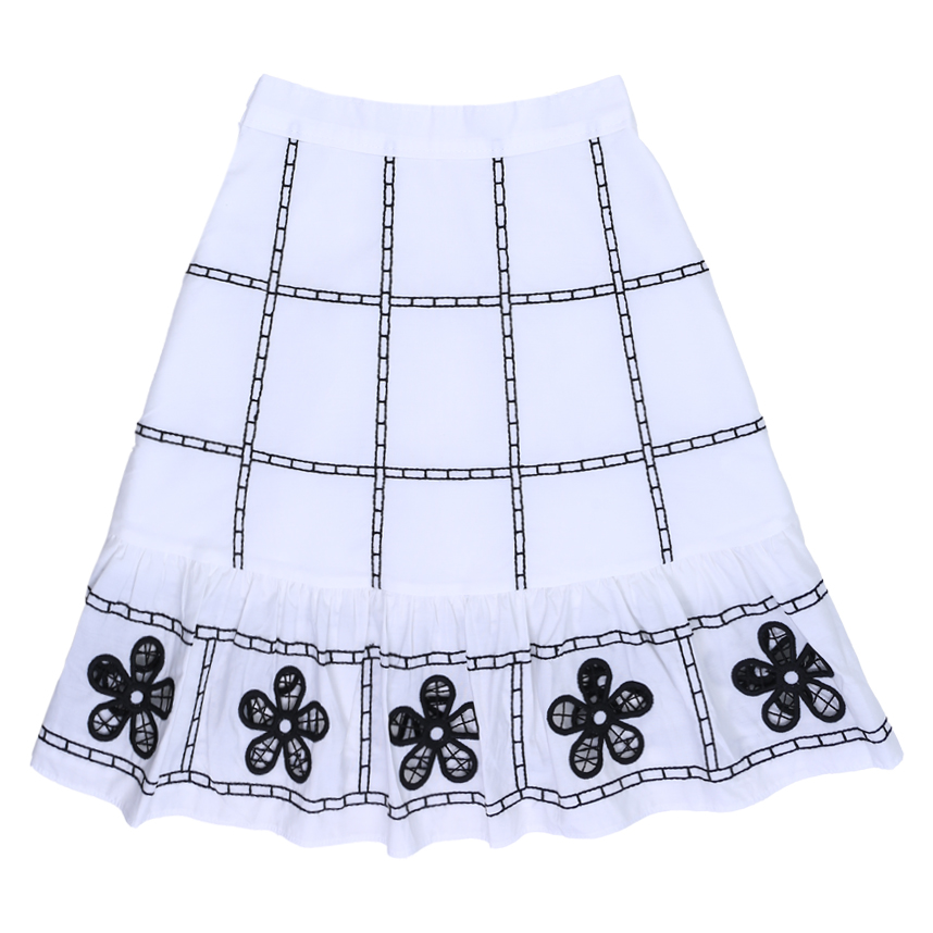 Conjunto Infantil Milon Cropped Alça Bordado E Saia Midi Conjunto Infantil Milon Cropped Alça Bordado E Saia Midi