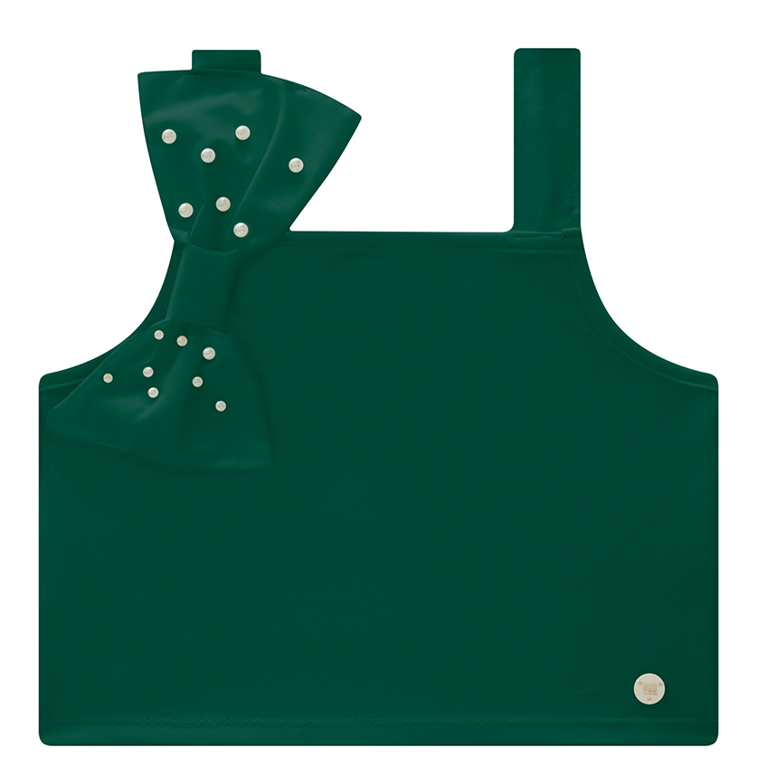 Blusa Cropped Infantil Milon Aplicação de Laço Em Tricoline