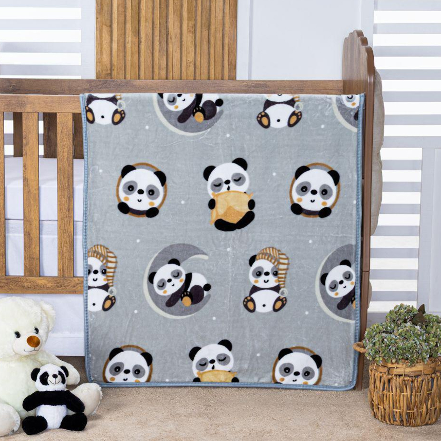 Cobertor Bebê Etruria Com Estampa Pandinha