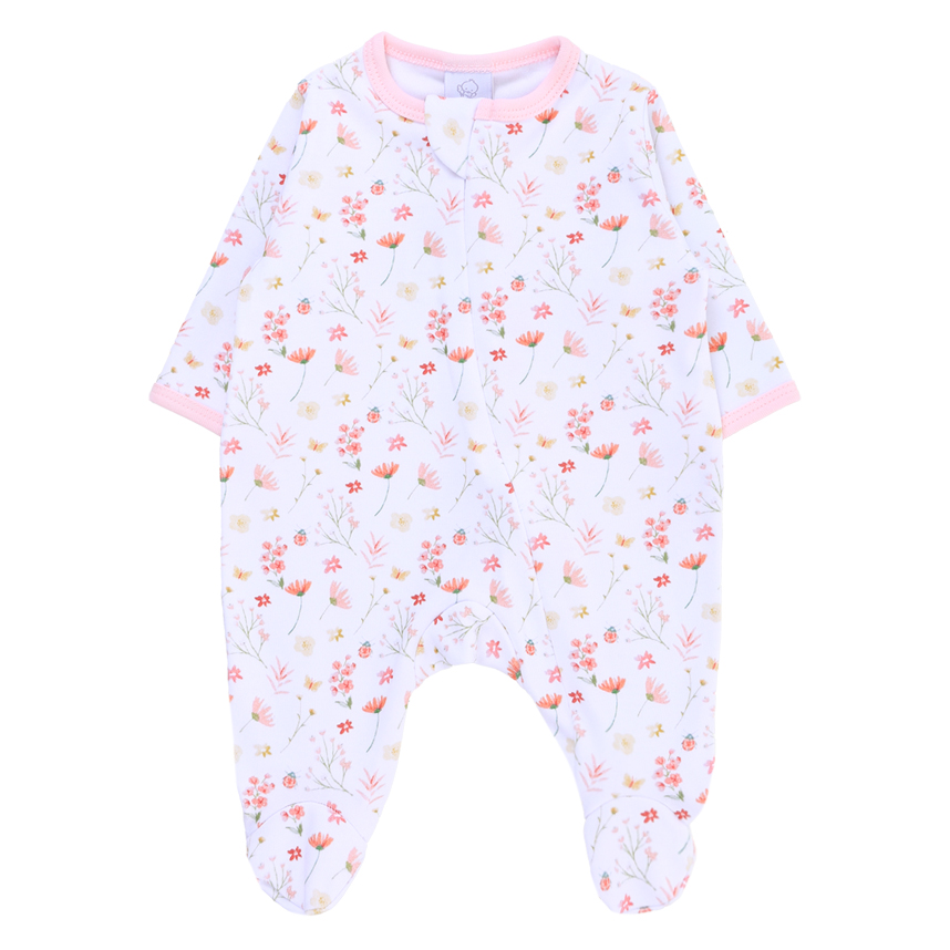 Macacão Longo Bebê Piu Piu Estampa Joaninha Em Suedine