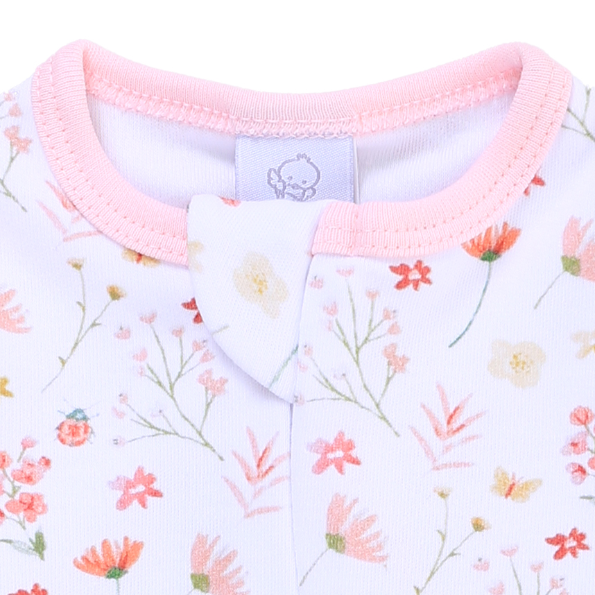 Macacão Longo Bebê Piu Piu Estampa Joaninha Em Suedine Macacão Longo Bebê Piu Piu Estampa Joaninha Em Suedine