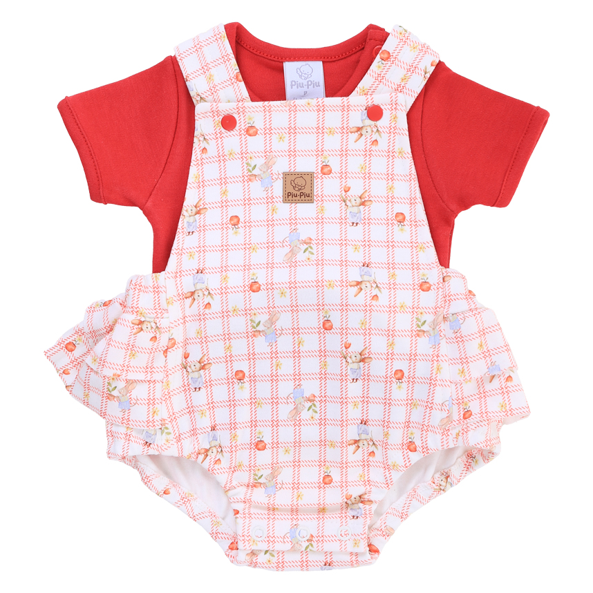 Banho De Sol Bebê Piu Piu Ratinho E Body Liso 2 Peças