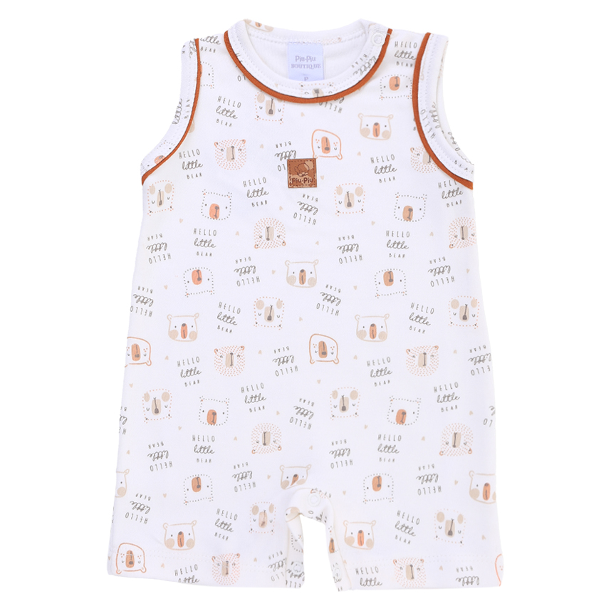 Banho De Sol Bebê Piu Piu Estampa Urso Em Suedine