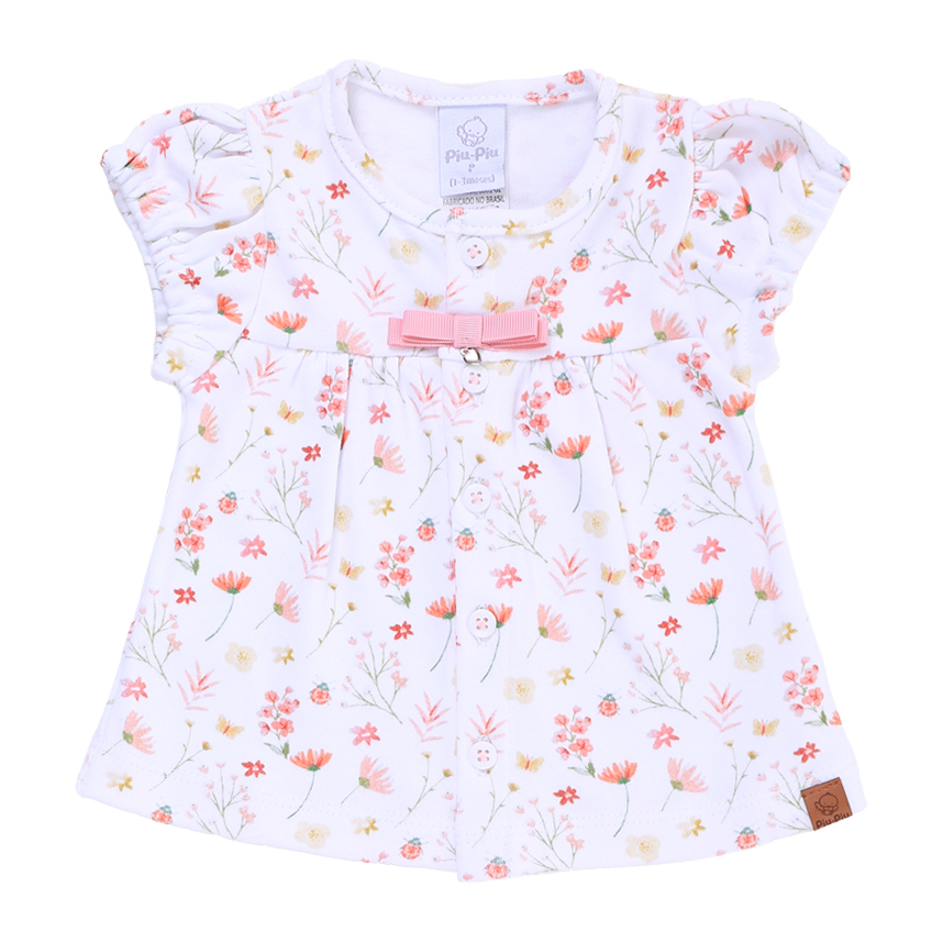 Conjunto Bebê Piu Piu Blusa Joaninha E Short Suedine