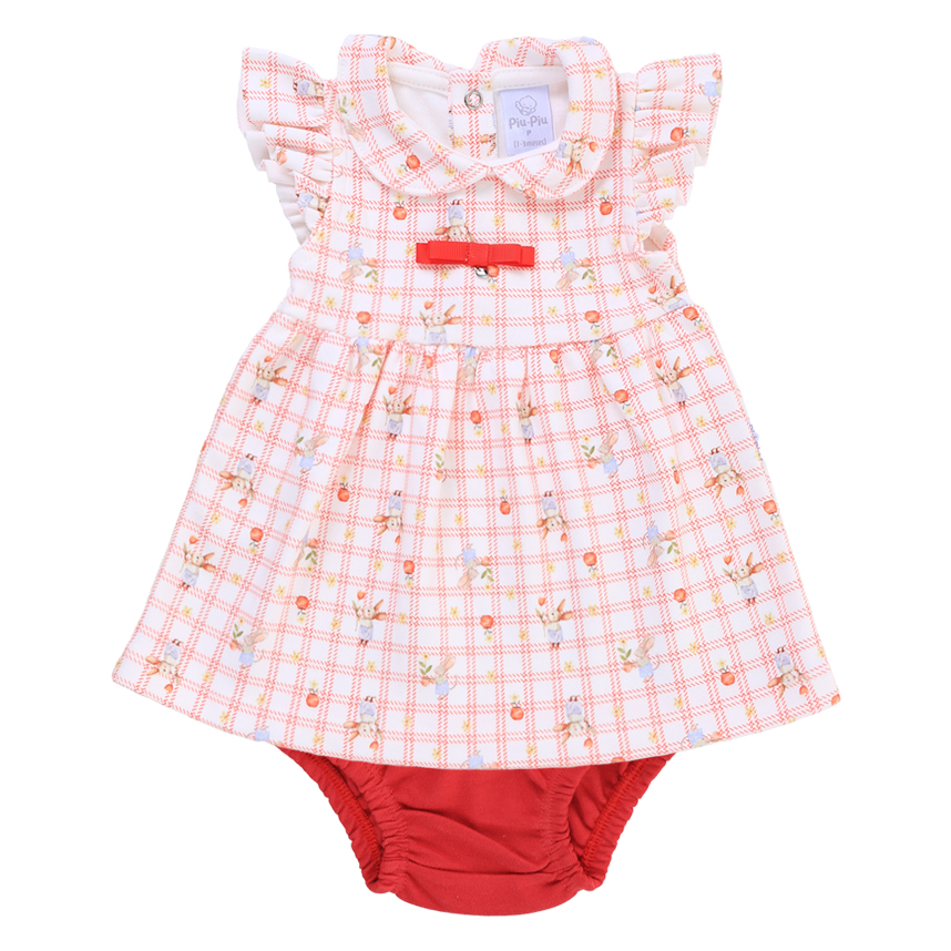 Vestido Bebê Piu Piu Estampa Ratinho E Calcinha 2 Peças Vestido Bebê Piu Piu Estampa Ratinho E Calcinha 2 Peças