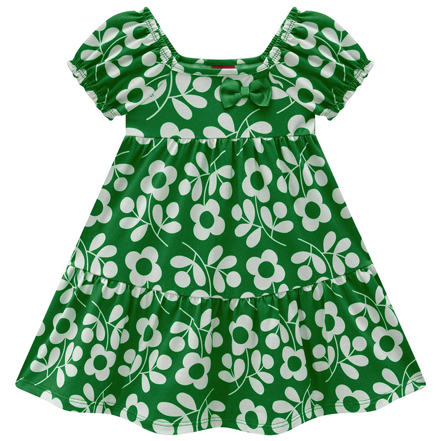 Vestido Bebê Kyly Estampa Flores Em Cotton Vestido Bebê Kyly Estampa Flores Em Cotton