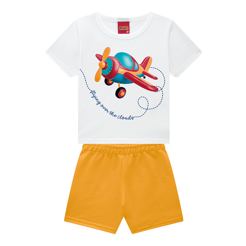 Conjunto Bebê Kyly Camiseta Estampada E Bermuda Conjunto Bebê Kyly Camiseta Estampada E Bermuda