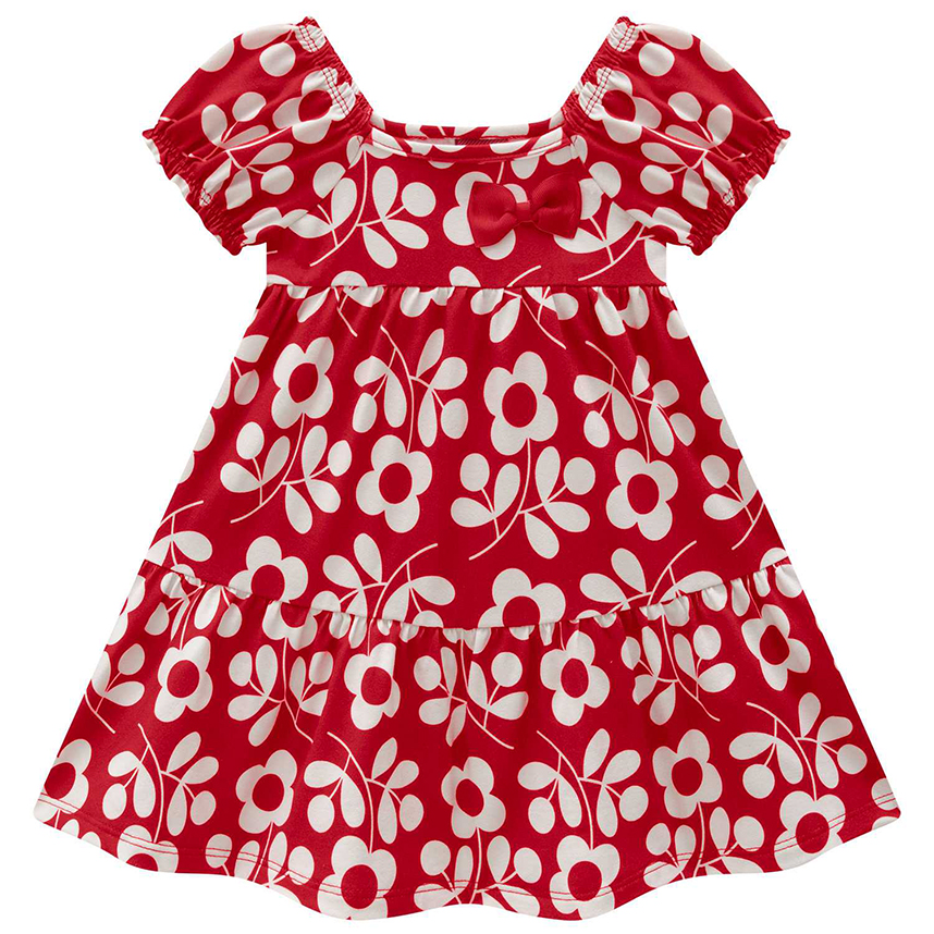 Vestido Infantil Kyly Estampa Flores Em Cotton Vestido Infantil Kyly Estampa Flores Em Cotton
