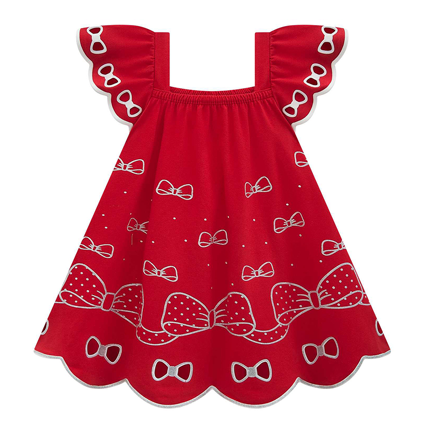 Vestido Infantil Kyly Estampa Laços Em Cotton
