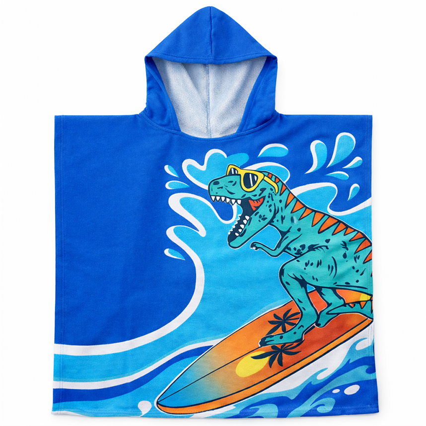 Toalha Poncho Linha Praia Everly Estampa Dinossauro