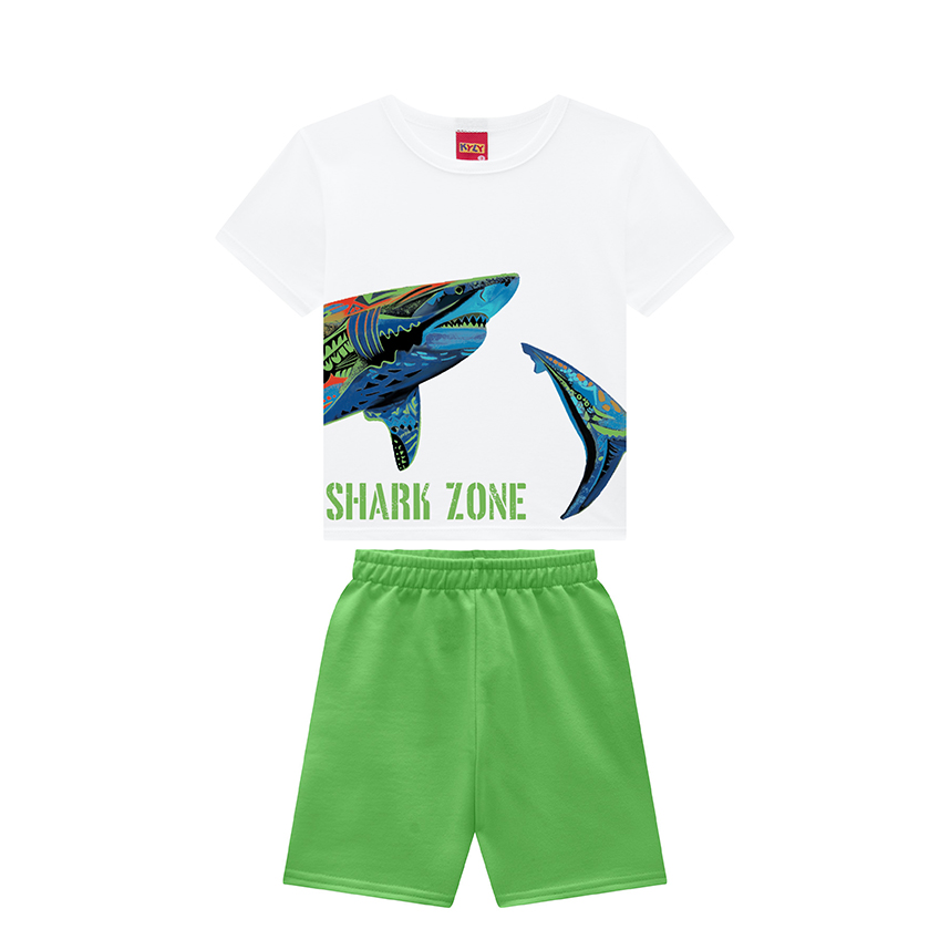 Conjunto Infantil Kyly Camiseta Estampada E Bermuda Conjunto Infantil Kyly Camiseta Estampada E Bermuda