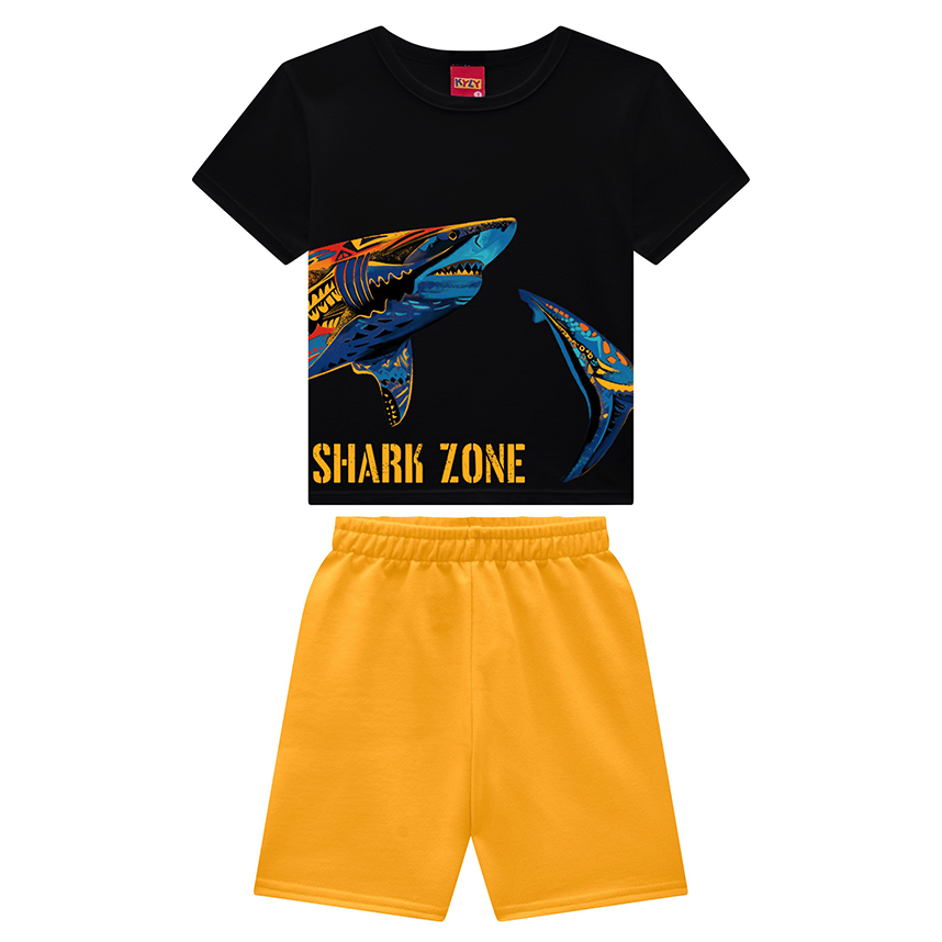 Conjunto Infantil Kyly Camiseta Estampada E Bermuda Conjunto Infantil Kyly Camiseta Estampada E Bermuda