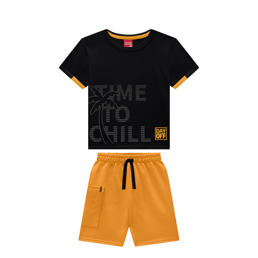 Conjunto Infantil Kyly Camiseta Estampada E Bermuda Conjunto Infantil Kyly Camiseta Estampada E Bermuda
