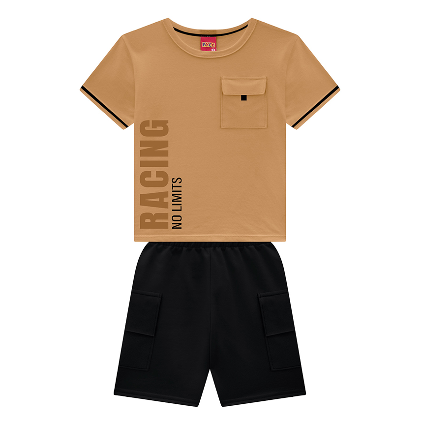 Conjunto Infantil Kyly Camiseta Estampada E Bermuda