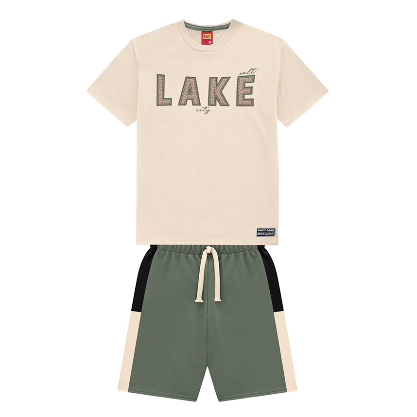 Conjunto Infantil Kyly Camiseta Estampada E Bermuda Conjunto Infantil Kyly Camiseta Estampada E Bermuda
