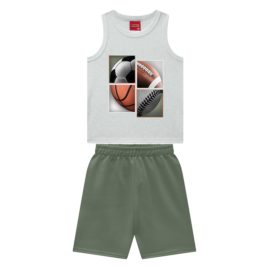 Conjunto Infantil Kyly Camiseta Regata Estampada E Bermuda Conjunto Infantil Kyly Camiseta Regata Estampada E Bermuda