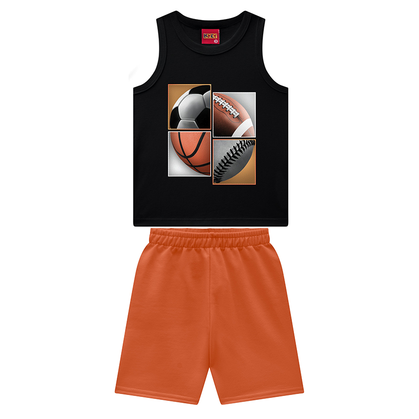 Conjunto Infantil Kyly Camiseta Regata Estampada E Bermuda Conjunto Infantil Kyly Camiseta Regata Estampada E Bermuda