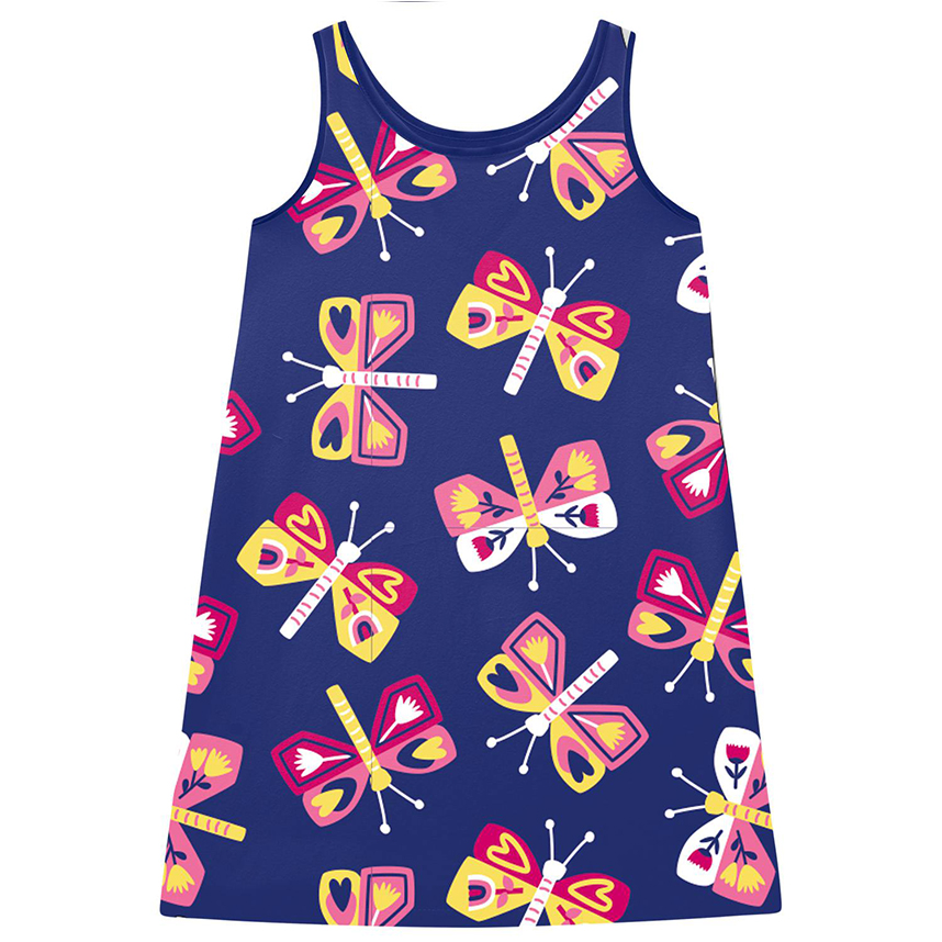 Vestido Infantil Kyly Regata Estampa Borboletas Vestido Infantil Kyly Regata Estampa Borboletas