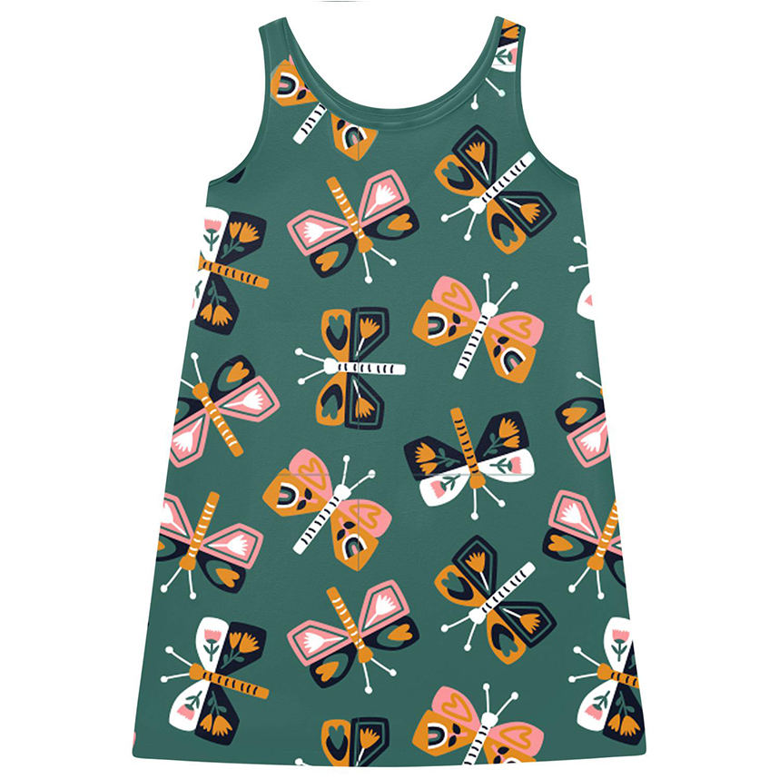 Vestido Infantil Kyly Regata Estampa Borboletas Vestido Infantil Kyly Regata Estampa Borboletas