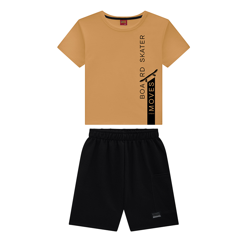 Conjunto Infantil Kyly Camiseta Estampada E Bermuda Conjunto Infantil Kyly Camiseta Estampada E Bermuda