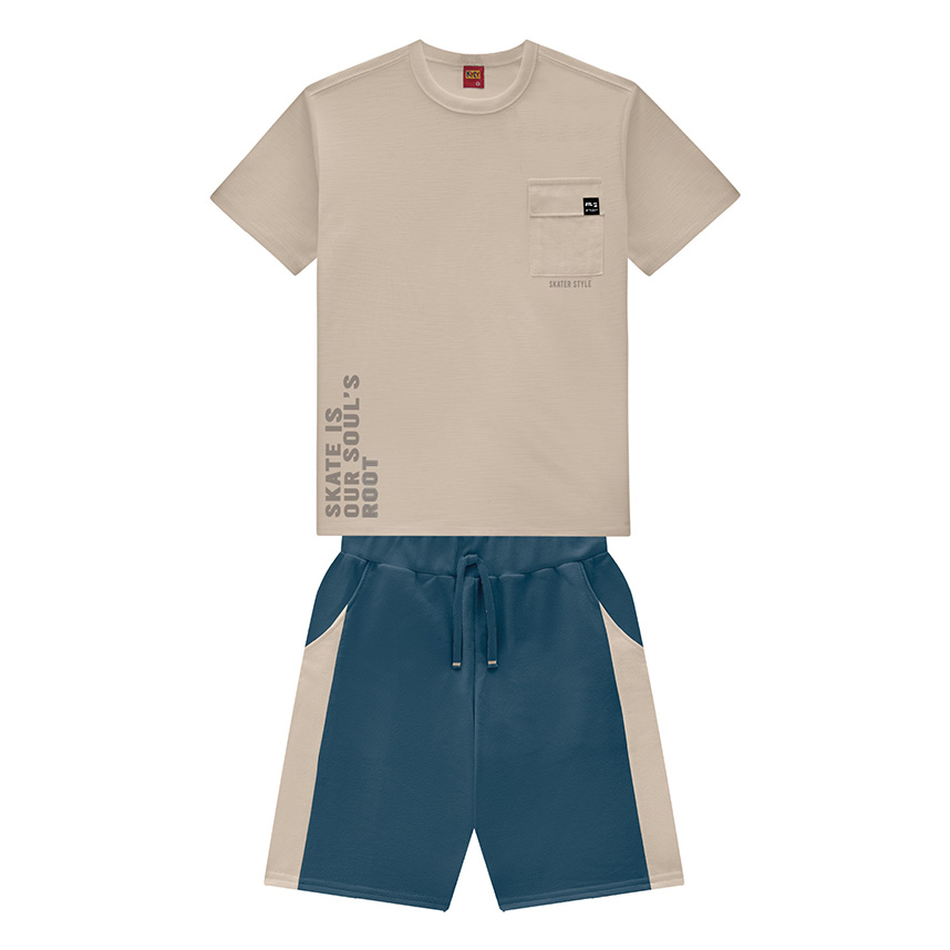 Conjunto Infantil Kyly Camiseta Estampada E Bermuda