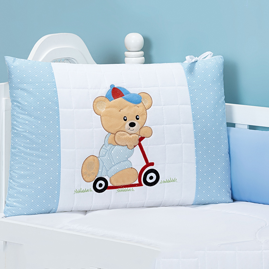 Kit Berço Tiquinho Capricho Urso Patinete - 9 Peças Kit Berço Tiquinho Capricho Urso Patinete - 9 Peças
