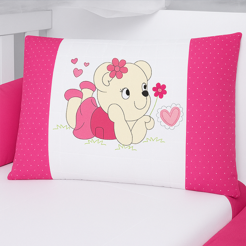 Kit Berço Tiquinho Capricho Ursa Amorosa - 9 Peças Kit Berço Tiquinho Capricho Ursa Amorosa - 9 Peças