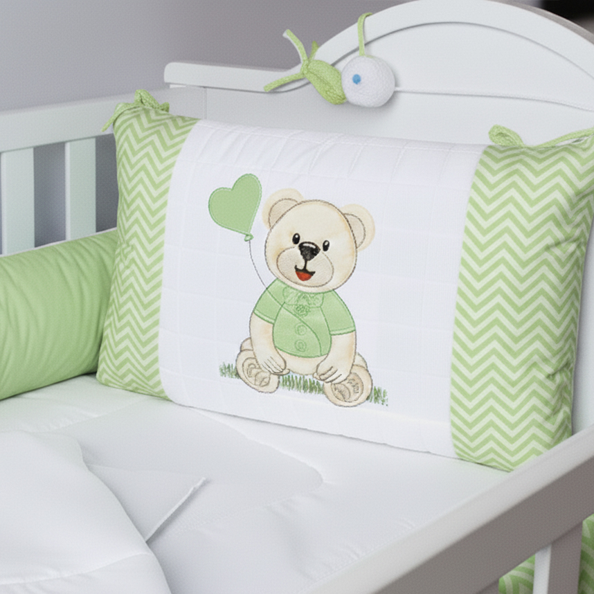 Kit Berço Tiquinho Capricho Urso Amigo - 9 Peças Kit Berço Tiquinho Capricho Urso Amigo - 9 Peças