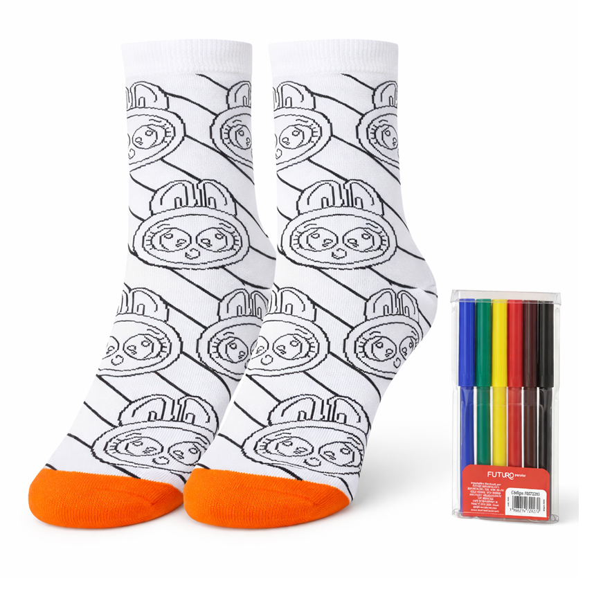 Meia 3/4 Conde Duck Kids Estampa Lulu Para Pintar